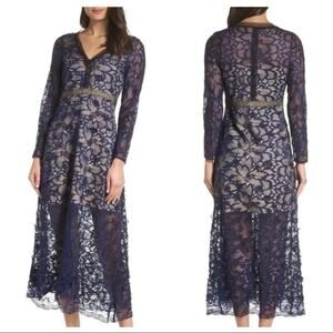 Foxiedox Elizabet Lace Midi Dress Navy Medium NWT